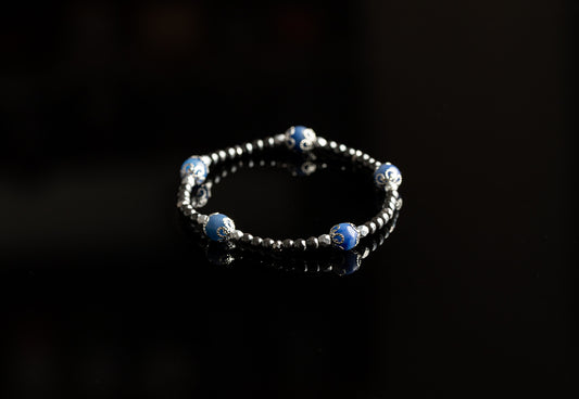 Unique Bracelet - Sodalite / Hematite / Silver bracelet