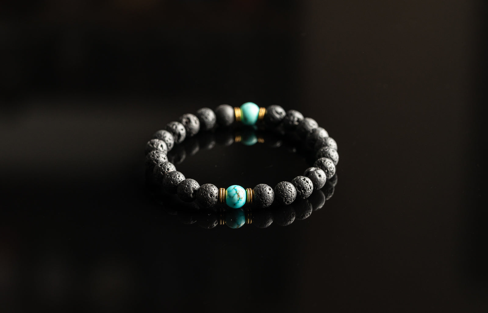 IRIS COLLECTION - Lava / Turquoise bracelet