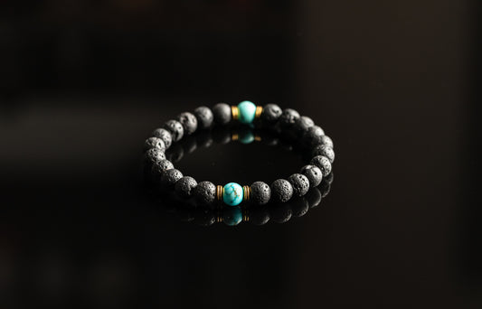 IRIS COLLECTION - Lava / Turquoise bracelet