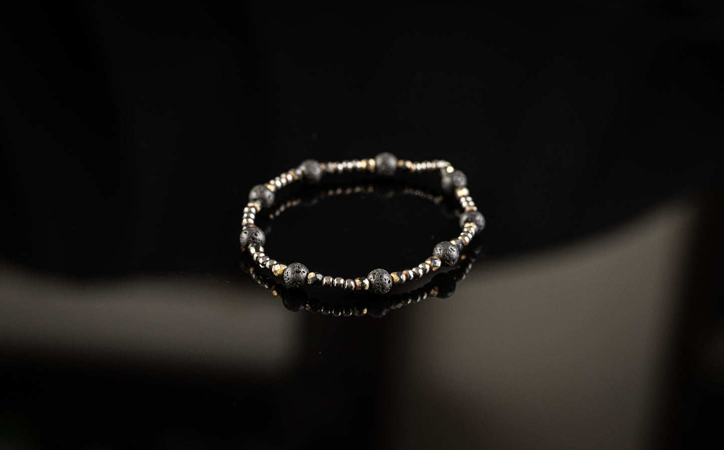 PYRE COLLECTION - Hematite / Lava / Gold bracelet