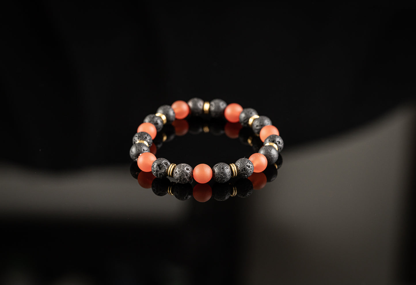 LIMITED HALLOWEEN COLLECTION - Lava / Matt Red Agate bracelet