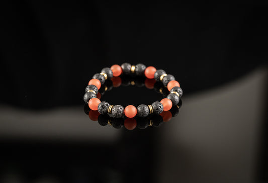 LIMITED HALLOWEEN COLLECTION - Lava / Matt Red Agate bracelet