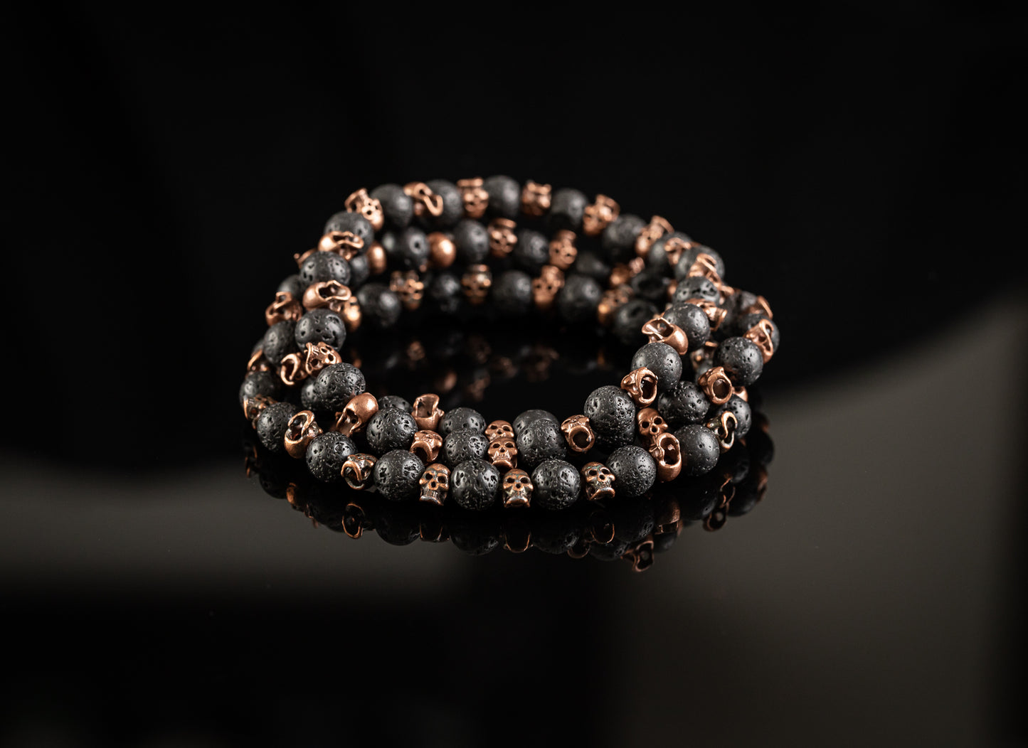 SKULL COLLECTION - Lava / Copper skull bracelet