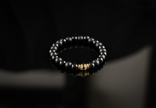 CASSIOPEIA COLLECTION - Onyx / Gold ornament bracelet