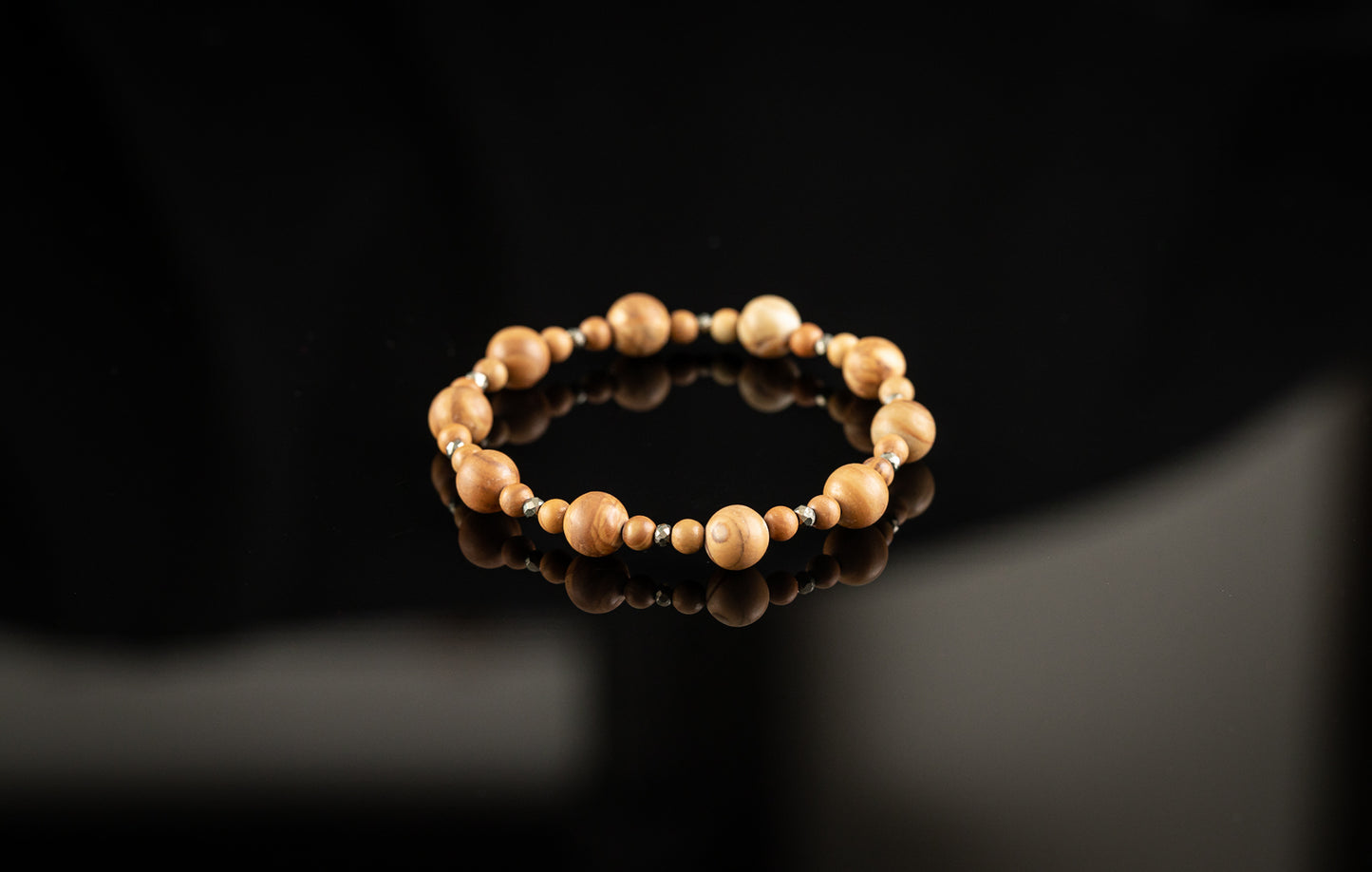 Unique Bracelet - Wood Jasper / Silver bead bracelet
