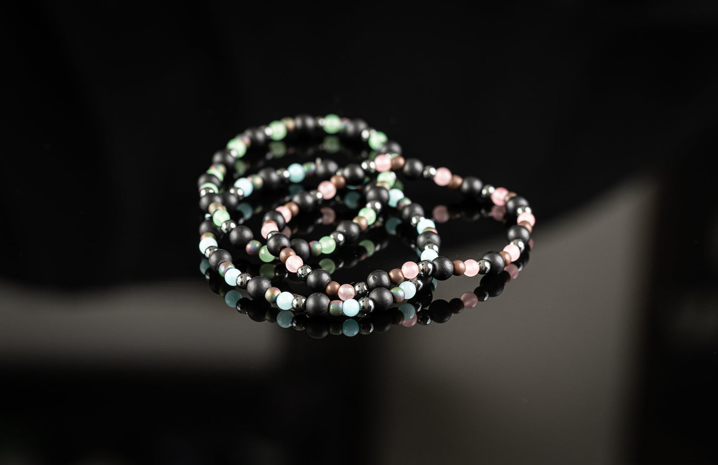 THEIA COLLECTION - Blue Jade / Flourite / Hematite / Onyx bracelet