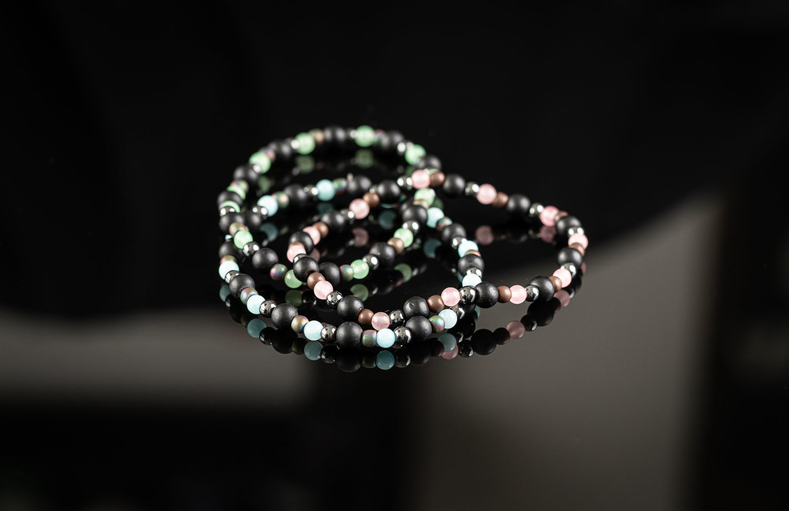 THEIA COLLECTION - Blue Jade / Flourite / Hematite / Onyx bracelet
