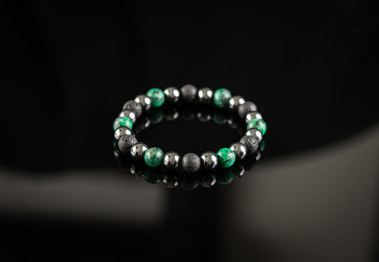 GAIA COLLECTION - Malachite / Hematite / Lava bracelet