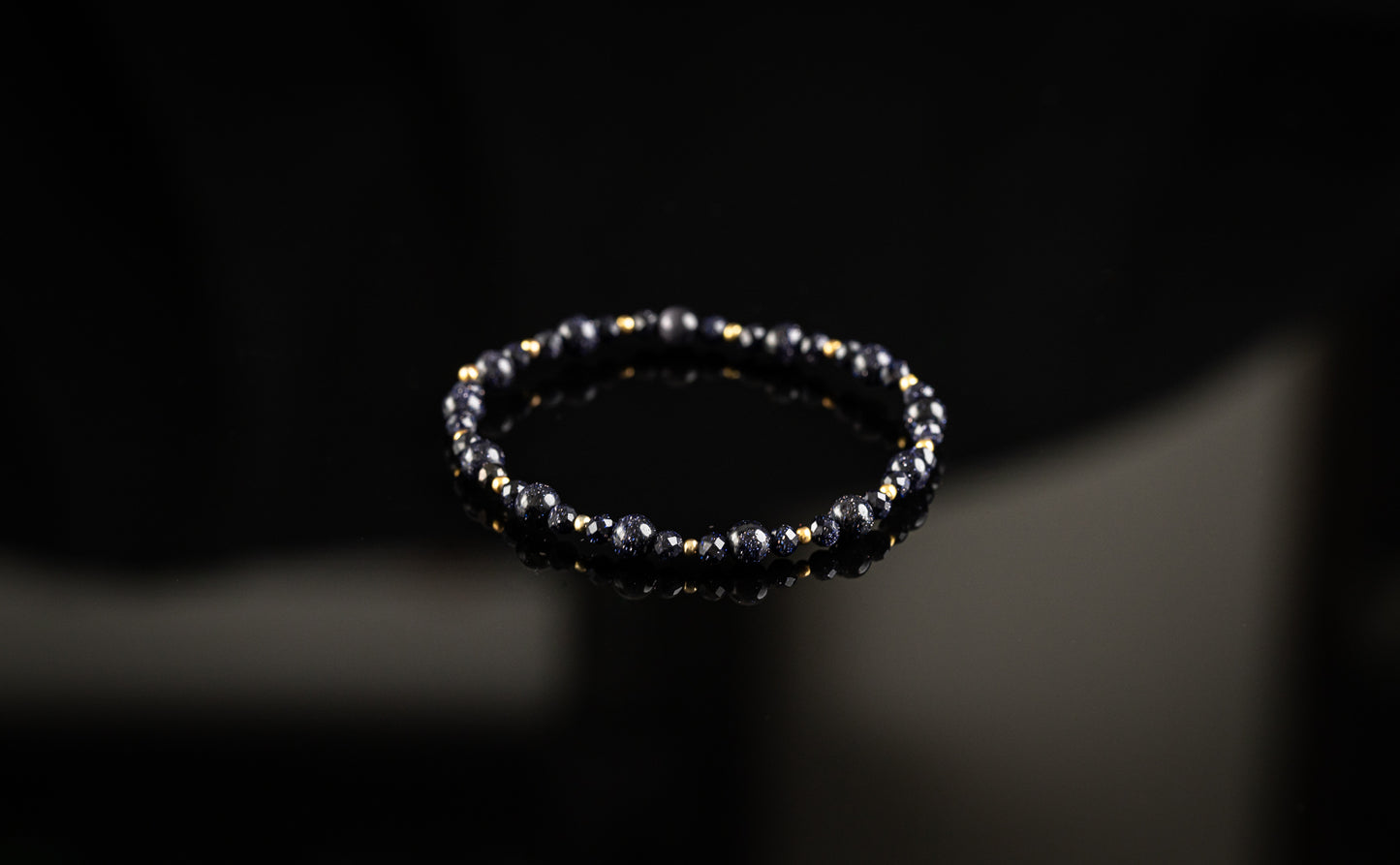 ANDROMEDA COLLECTION - Blue Sandstone / Gold bracelet
