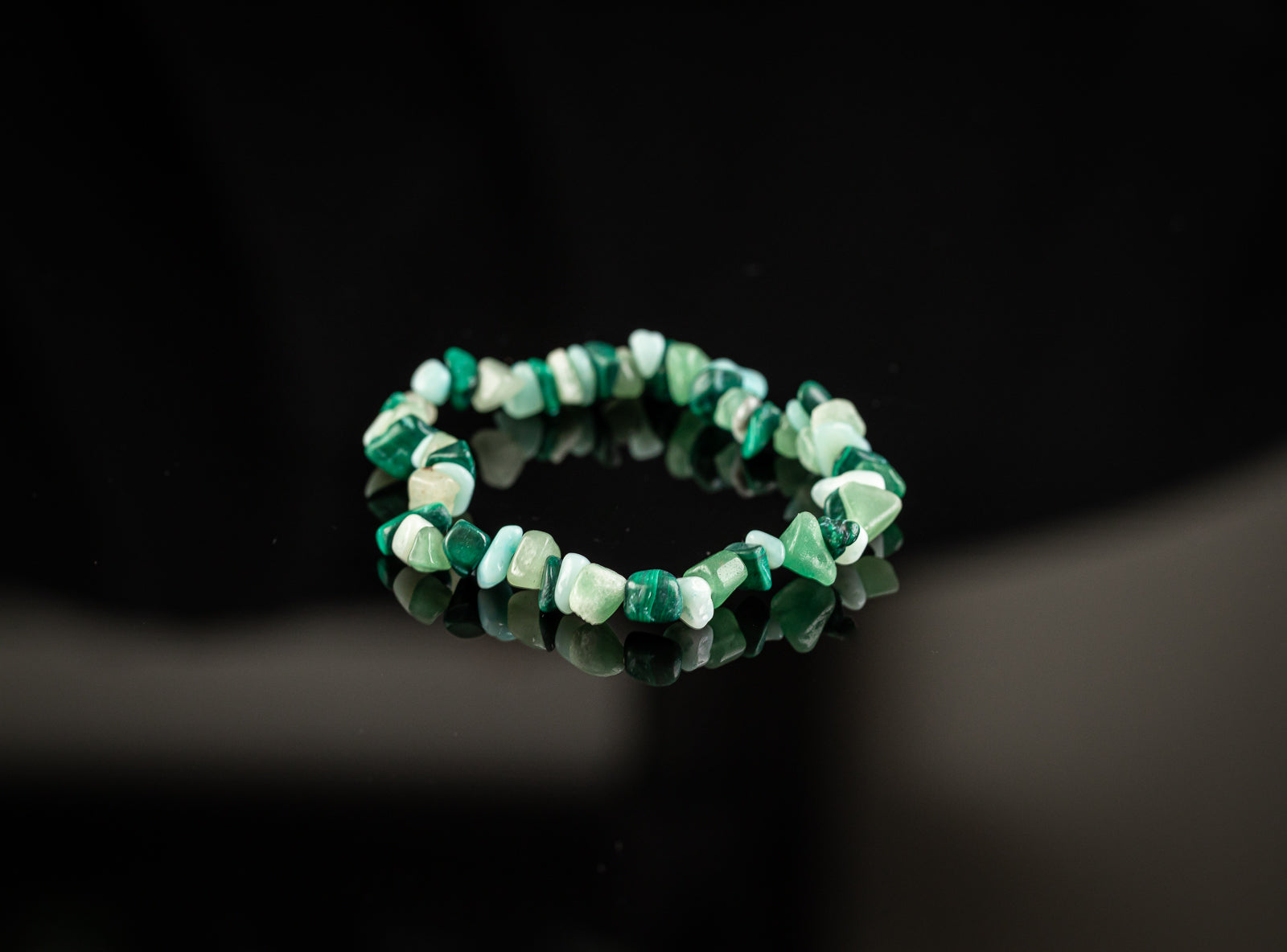ZEUS COLLECTION - Malachite / Amazonite / Green Aventurine chip bracelet