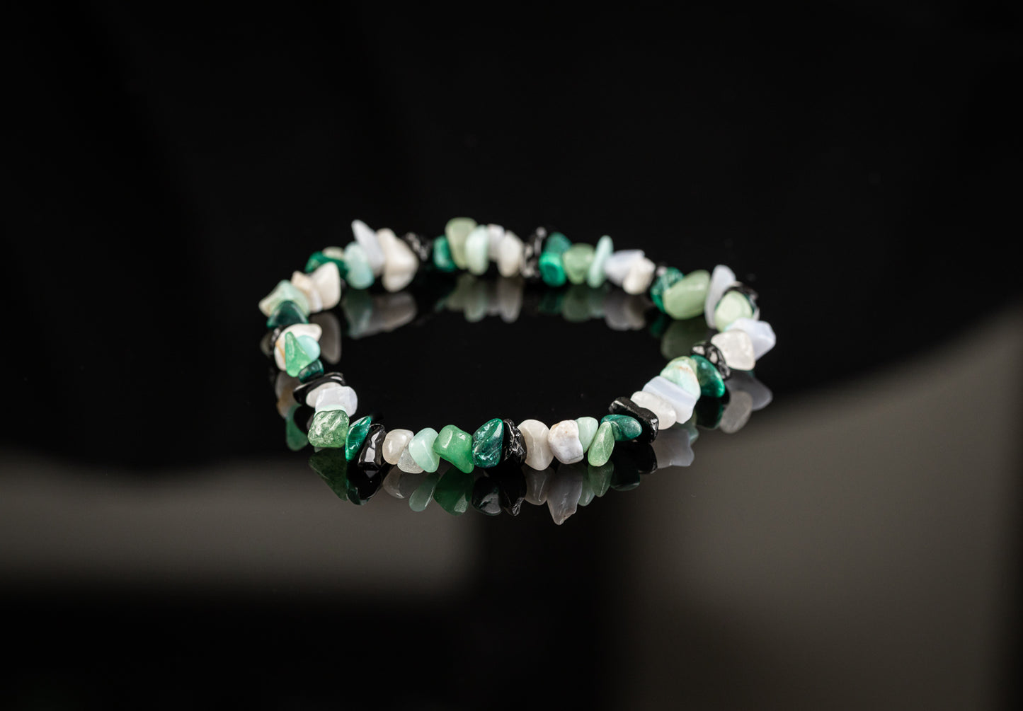 ZEUS COLLECTION - Malachite / Tourmaline / Amazonite / Moonstone chip bracelet