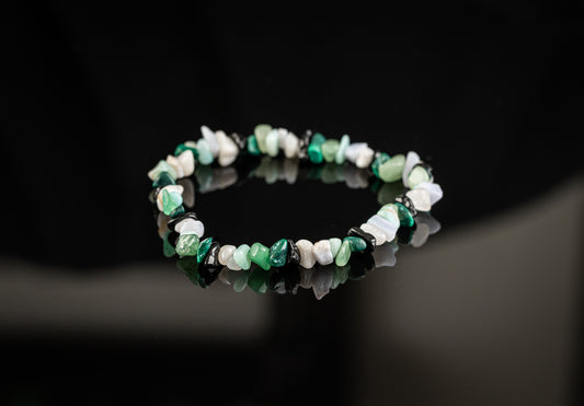 ZEUS COLLECTION - Malachite / Tourmaline / Amazonite / Moonstone chip bracelet