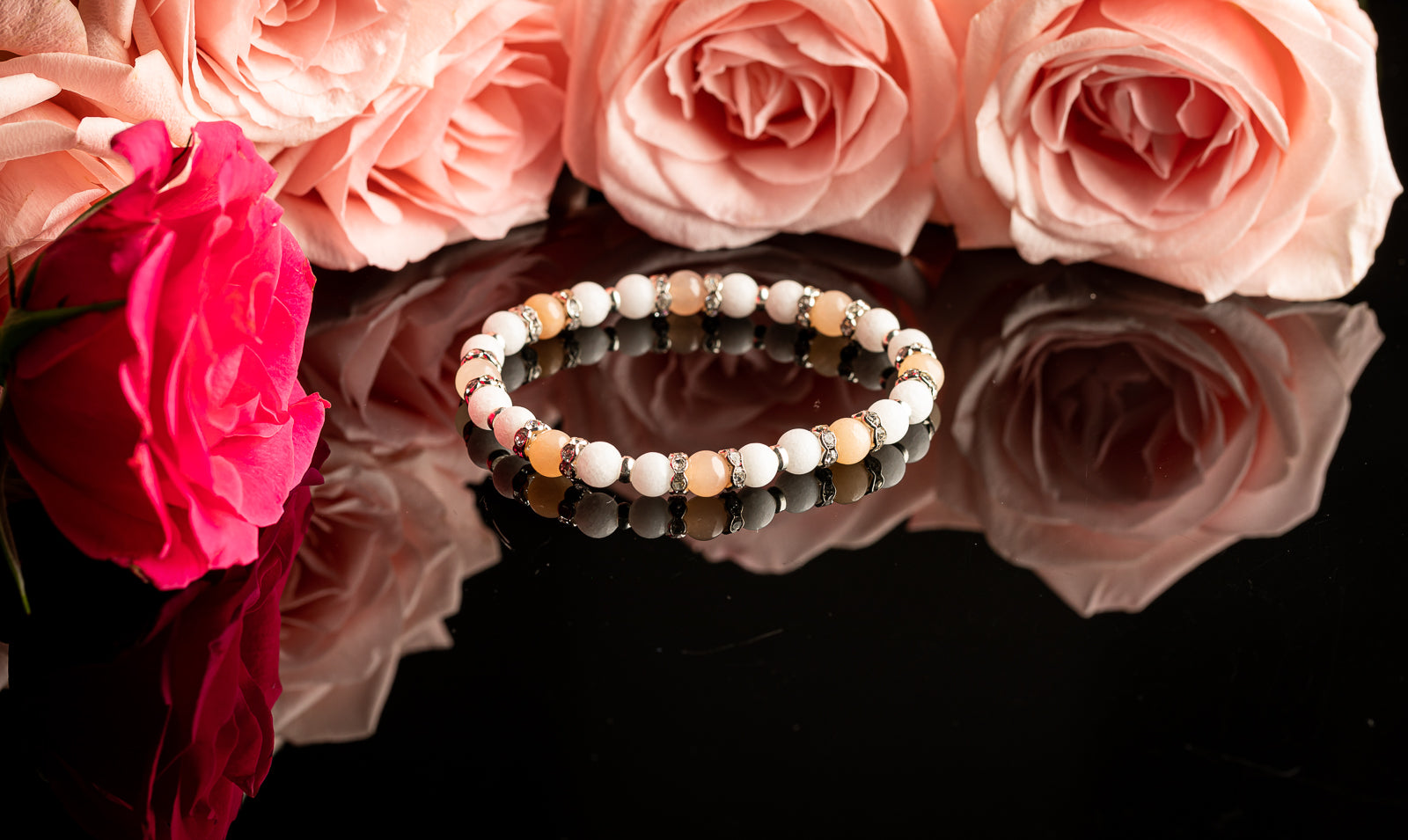 VALENTINES DAY LIMITED COLLECTION 2023 - Sunstone / White Jade Bracelet