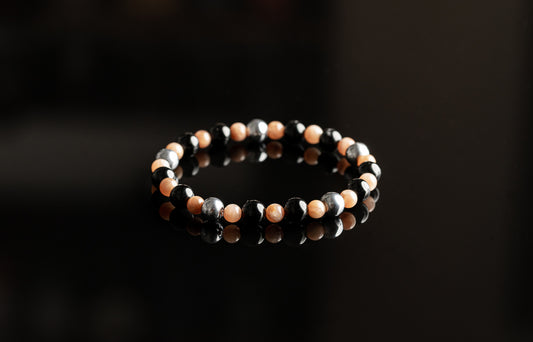 HELIOS COLLECTION - Sunstone / Onyx / Hematite bracelet