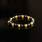 LIMITED HALLOWEEN COLLECTION - Onyx / Yellow Cracked Agate / Brass bracelet