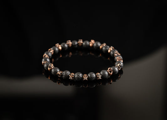 SKULL COLLECTION - Lava / Copper skull bracelet