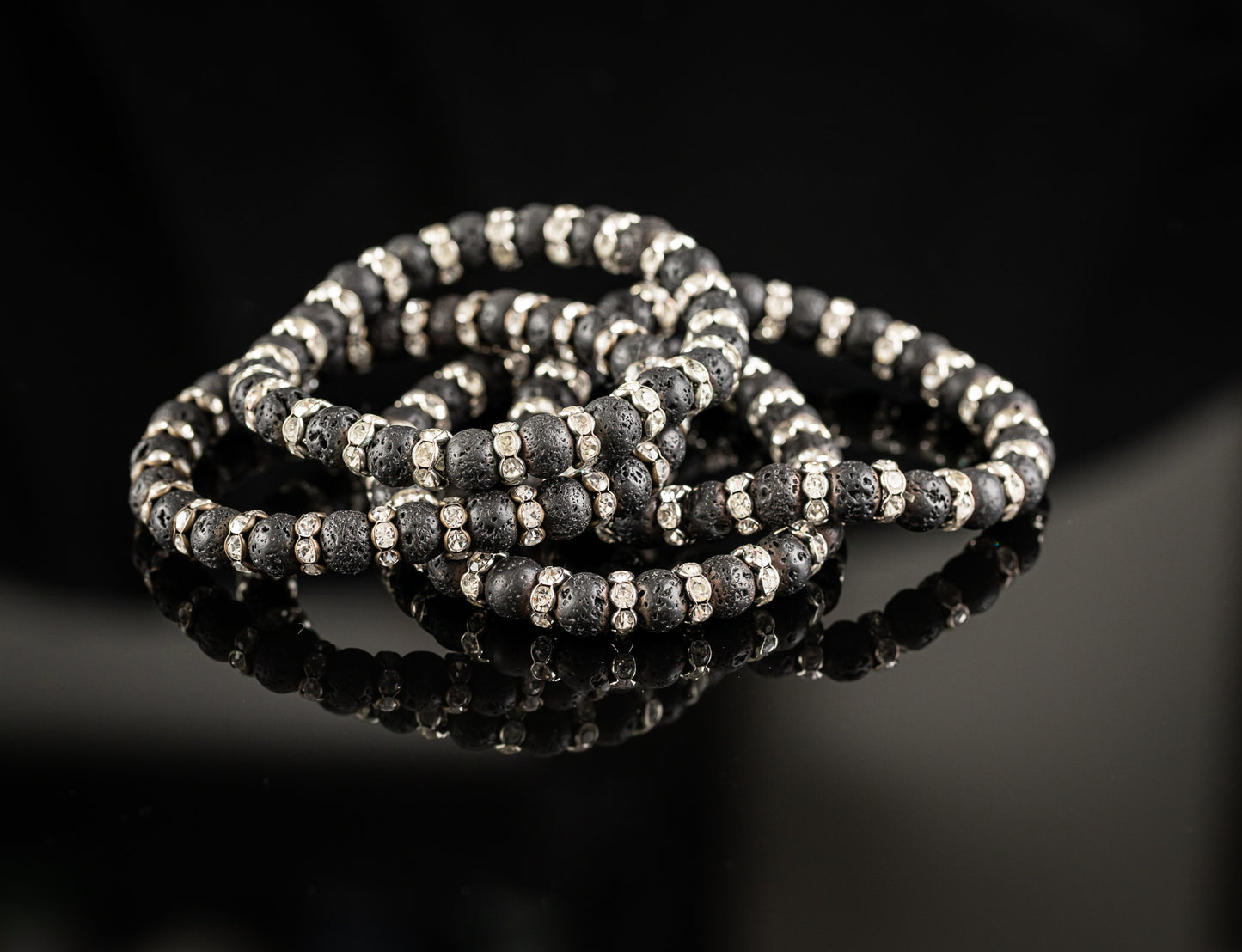 SERPENS COLLECTION - Lava / Silver bracelet