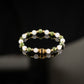 APHRODITE COLLECTION - Natural Green Jade / White Jade / Gold bracelet