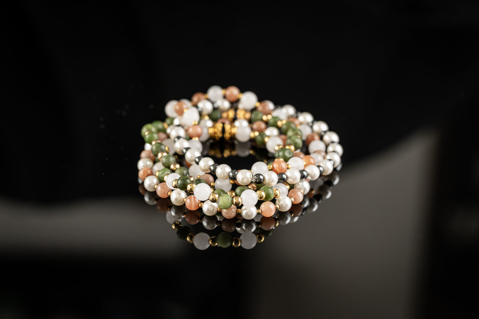 APHRODITE COLLECTION - Sunstone / Jade bracelet