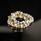 APHRODITE COLLECTION - Natural Green Jade / White Jade / Gold bracelet