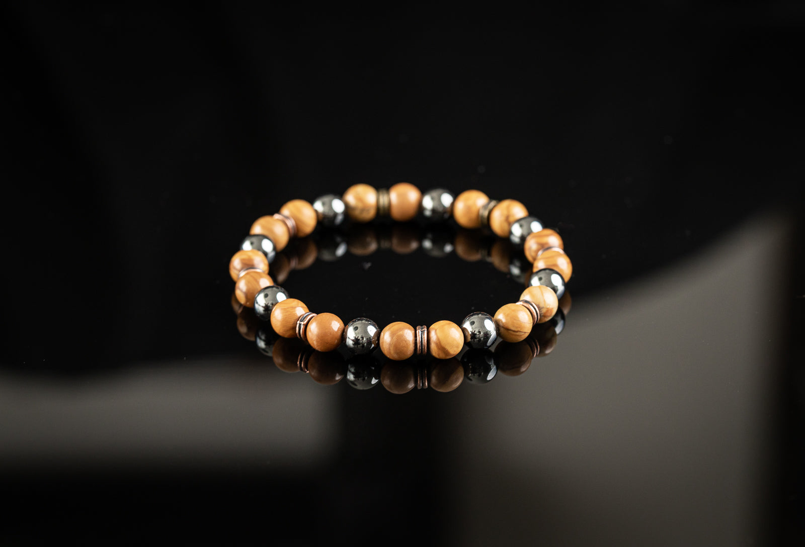 Unique Bracelet - Copper / Wood Jasper / Hematite bracelet