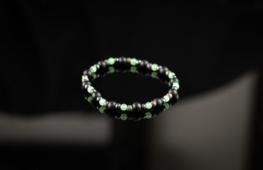 THEIA COLLECTION - Green Jade / Flourite / Hematite / Onyx bracelet