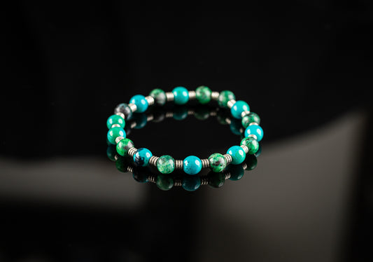 GAIA COLLECTION - Chrysocolla / Turquoise / Silver bracelet