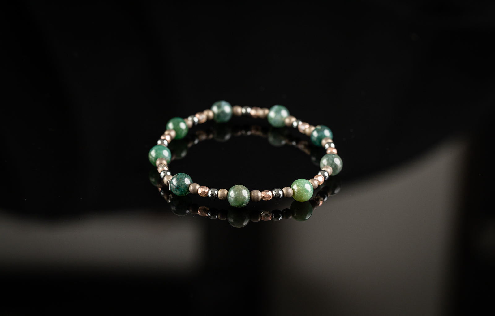 GAIA COLLECTION - Moss Agate / Hematite / Flourite bracelet