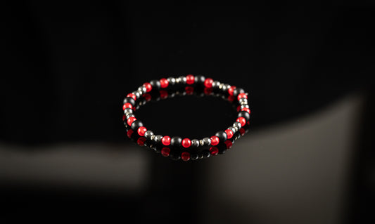 ICHOR COLLECTION - Red Jade / Onyx / Hematite bracelet