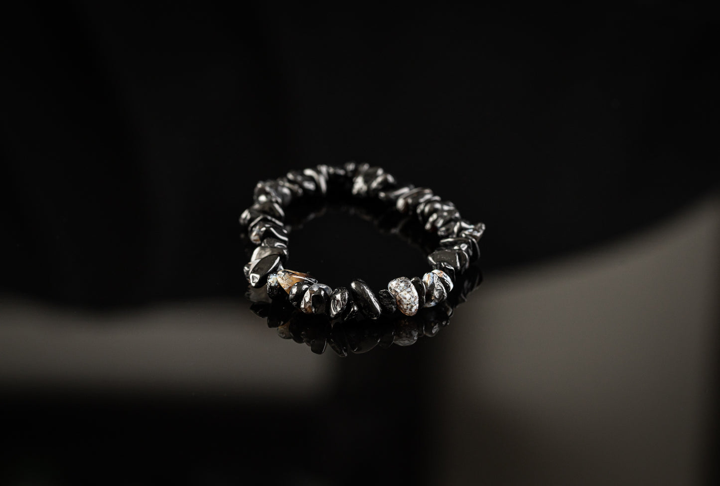 ZEUS COLLECTION - Snowflake Obsidian / Tourmaline / Chip bracelet